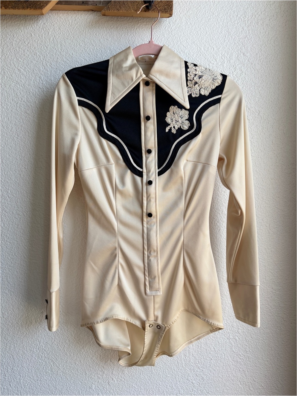 Western shirt zip up leotard
